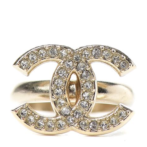 chanel crystal cc ring|chanel ring with diamonds.